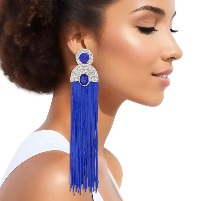 Tassel Fuchsia Long Vintage Glam Earrings Women