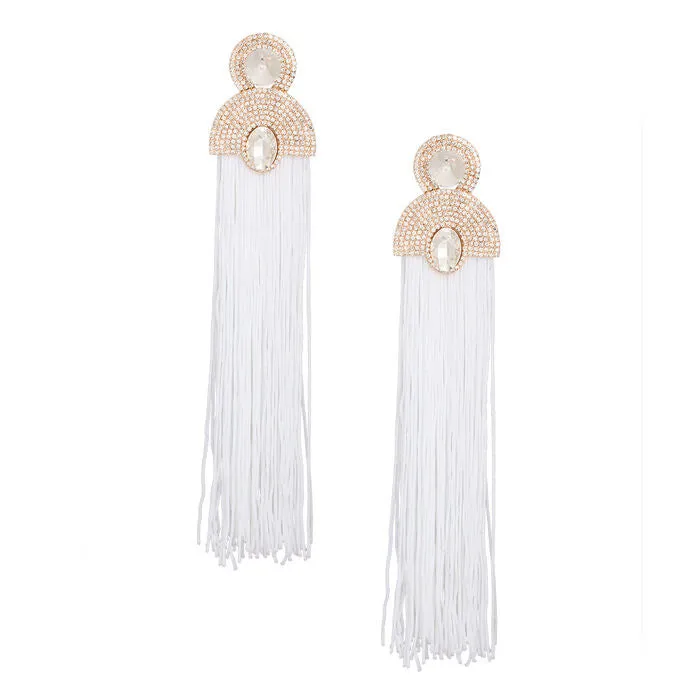 Tassel Fuchsia Long Vintage Glam Earrings Women