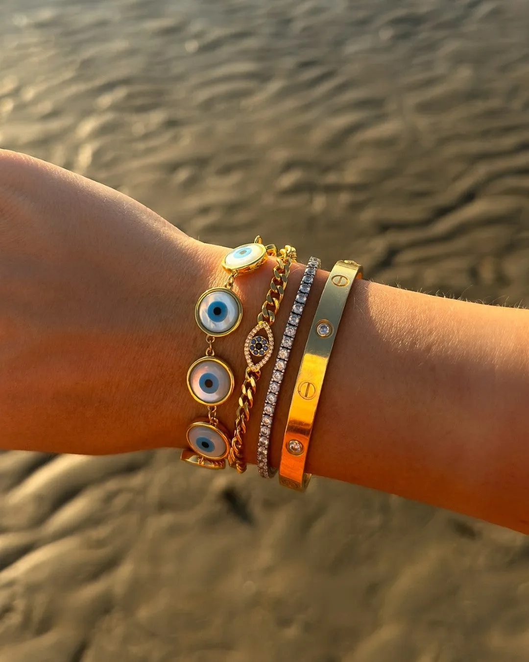 The Evil Eye chain bracelet - gold plated