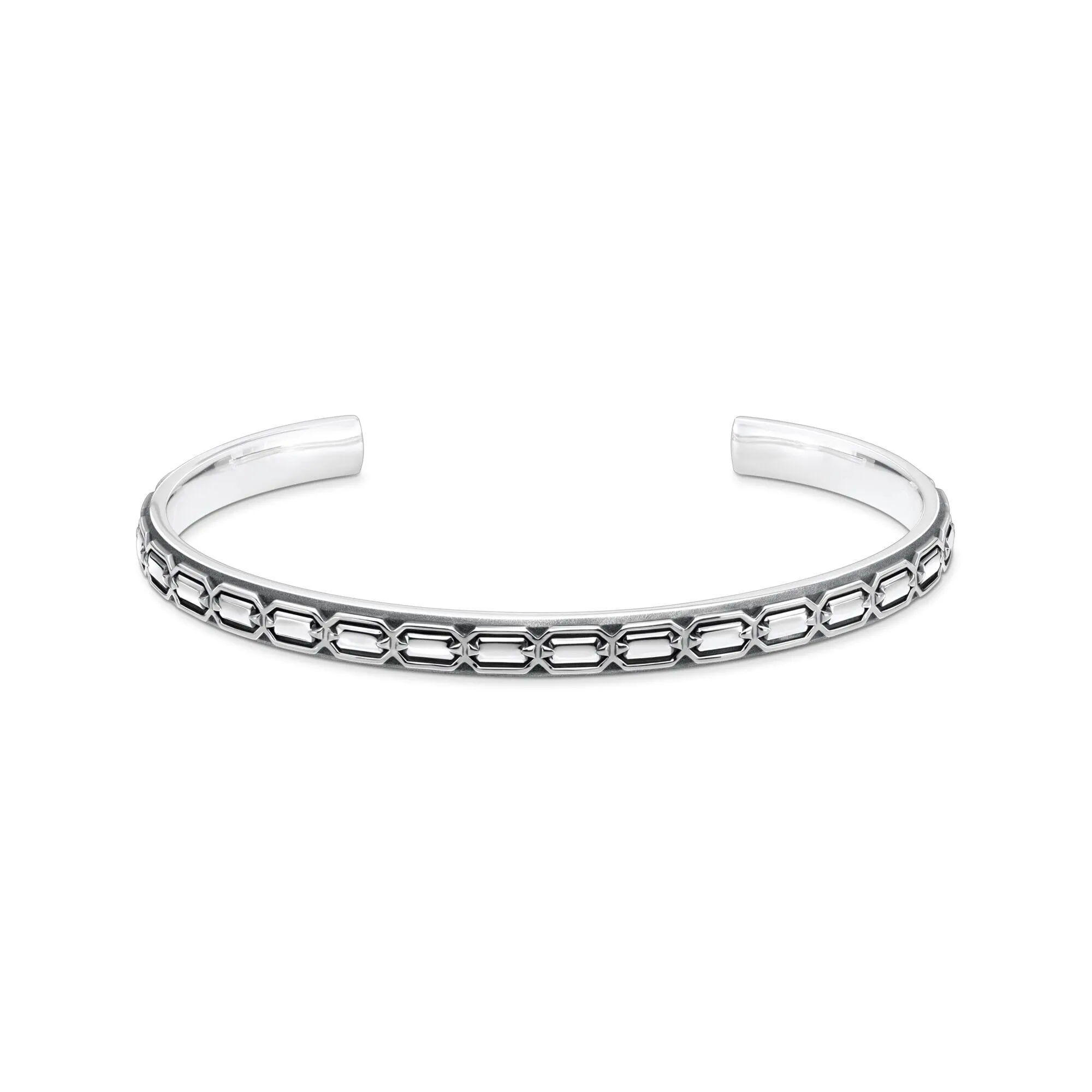 THOMAS SABO Bangle Narrow Crocodile Shell Silver Blackened