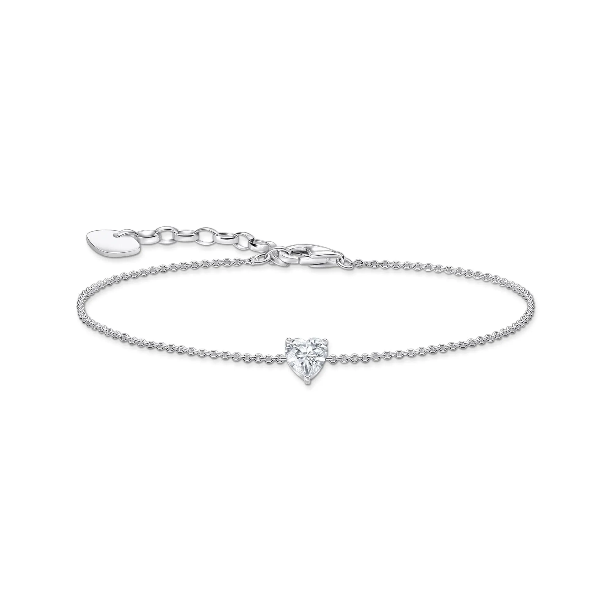 THOMAS SABO Bracelet with white heart-shaped pendant