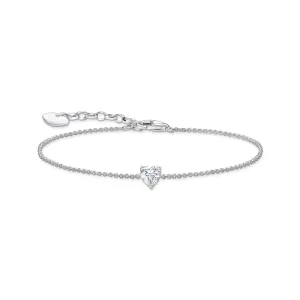 THOMAS SABO Bracelet with white heart-shaped pendant