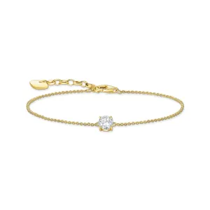 THOMAS SABO Bracelet with white zirconia pendant - gold