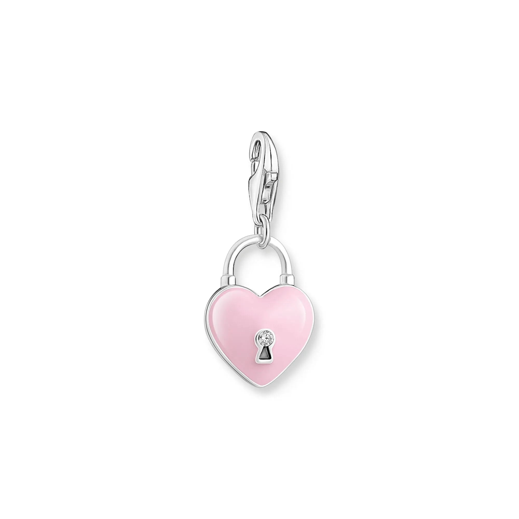 THOMAS SABO Charm Pendant Pink Heart Padlock Silver