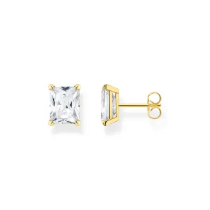 THOMAS SABO Ear studs white stone gold