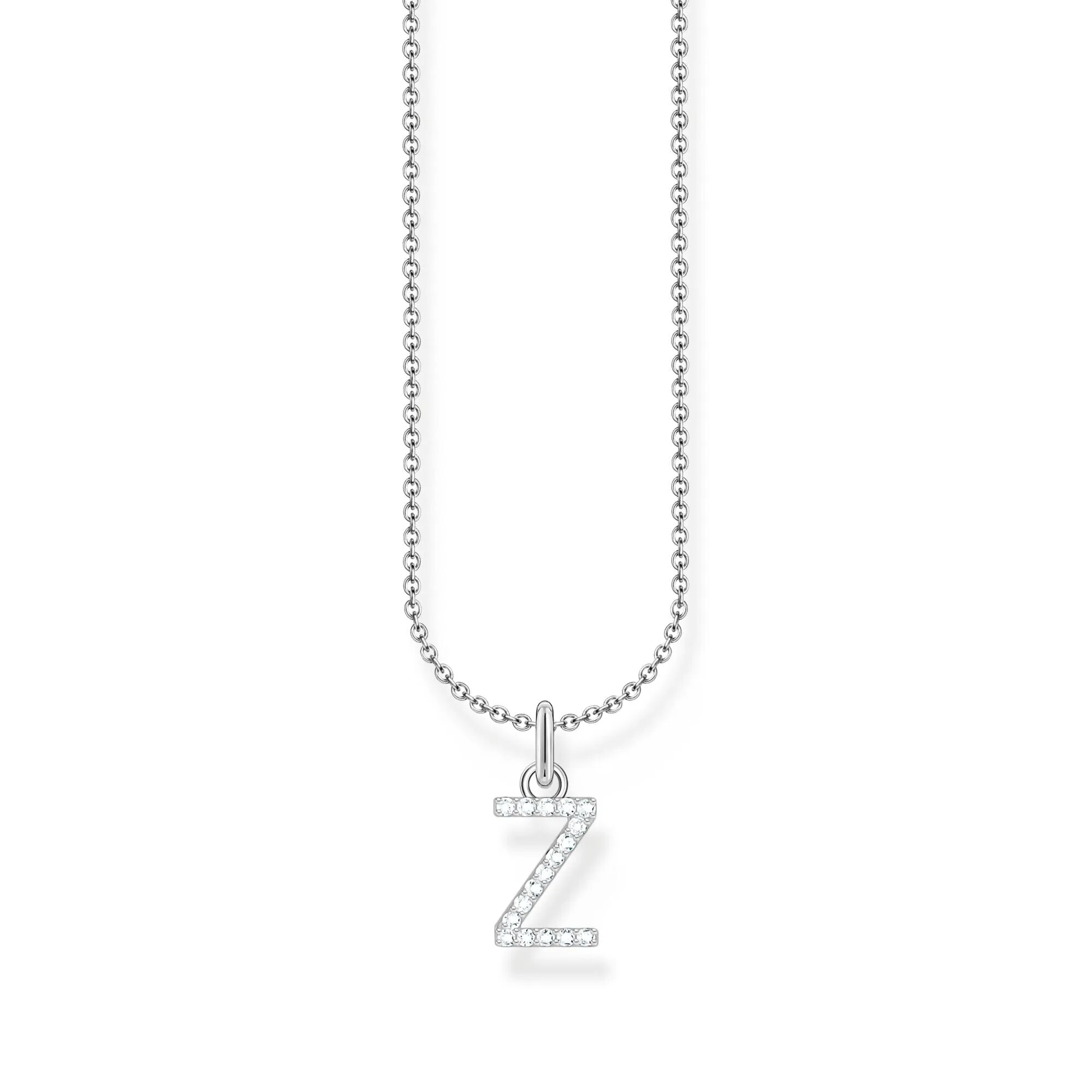 THOMAS SABO Necklace with letter pendant Z and white zirconia - silver