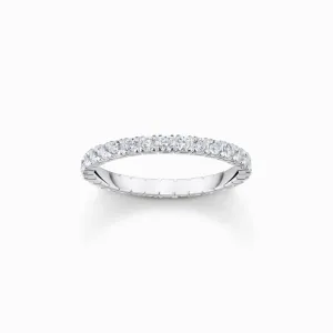 Thomas Sabo Silver Ring in Delicate Design with White Zirconia