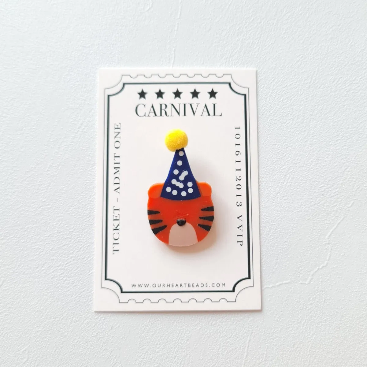 Tiger Party Hat Brooch