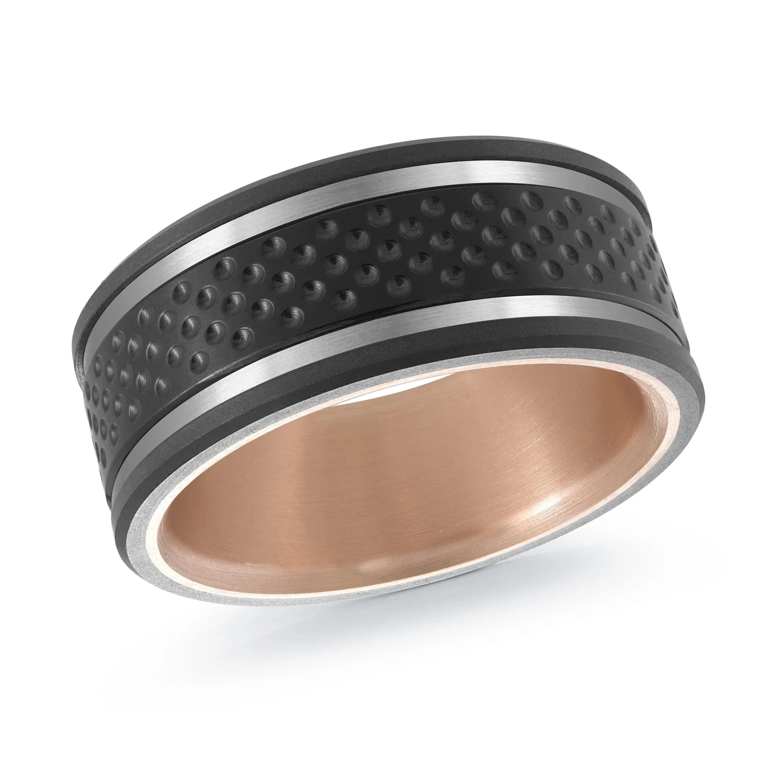 Titanium with 14K Rose Gold Ring from the Titanium Collection by Malo - MRDTI-019-9AP