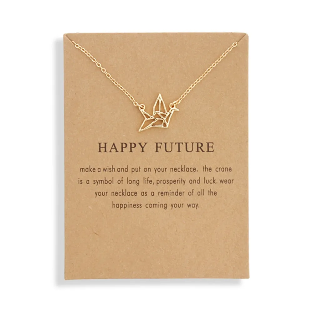 Trendy Alloy Cute Elegant Sun Love Star Leaves Clover Unicorn Luck Pendant Necklaces for Women Fashion Accessories Jewelry