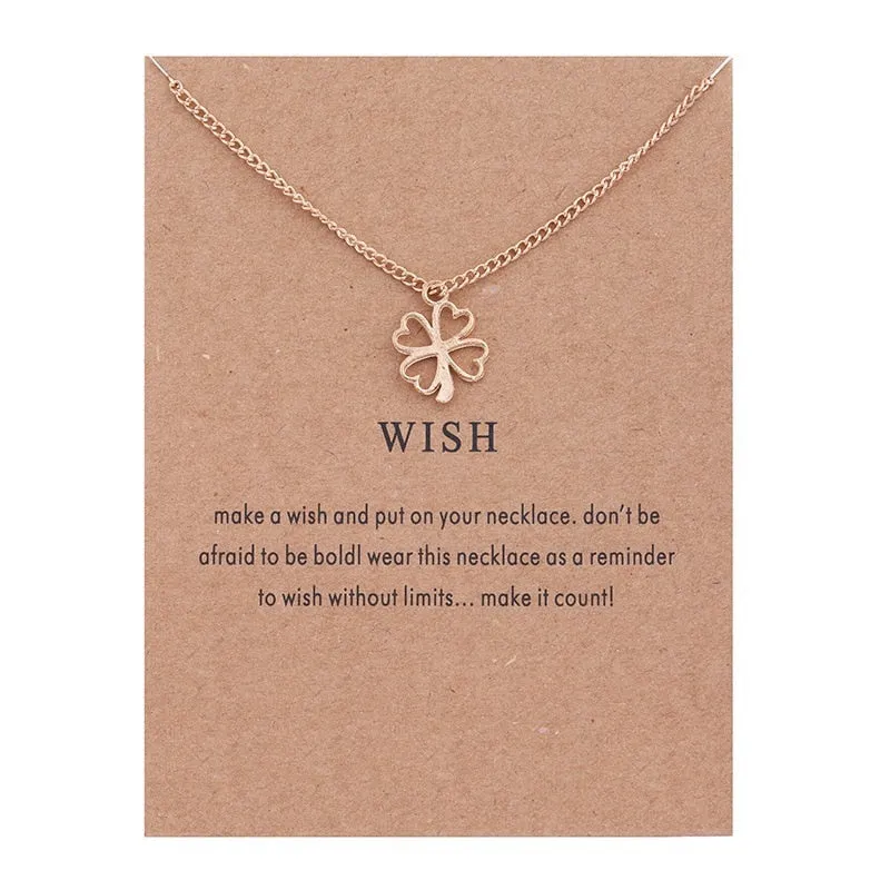 Trendy Alloy Cute Elegant Sun Love Star Leaves Clover Unicorn Luck Pendant Necklaces for Women Fashion Accessories Jewelry