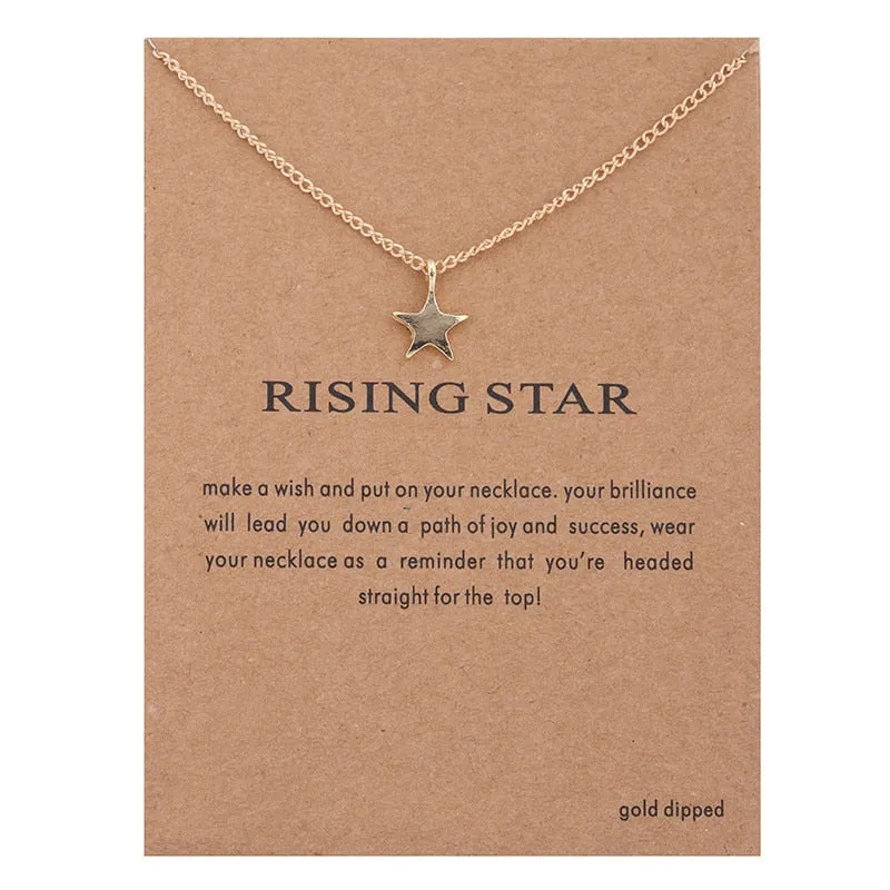 Trendy Alloy Cute Elegant Sun Love Star Leaves Clover Unicorn Luck Pendant Necklaces for Women Fashion Accessories Jewelry