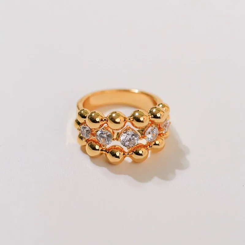 Triple Layer Classic Bubble Diamond Ring