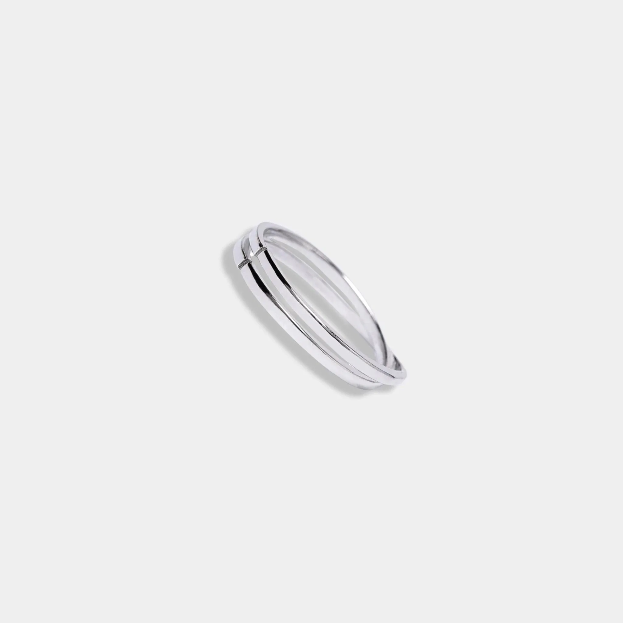 Twin band silver ring