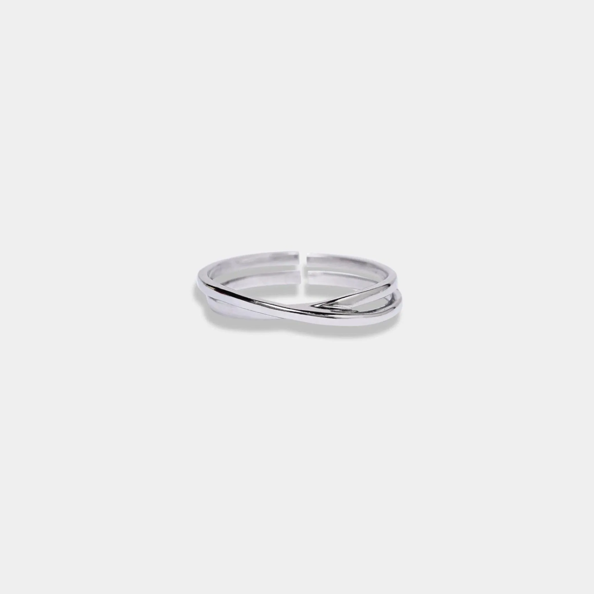 Twin band silver ring