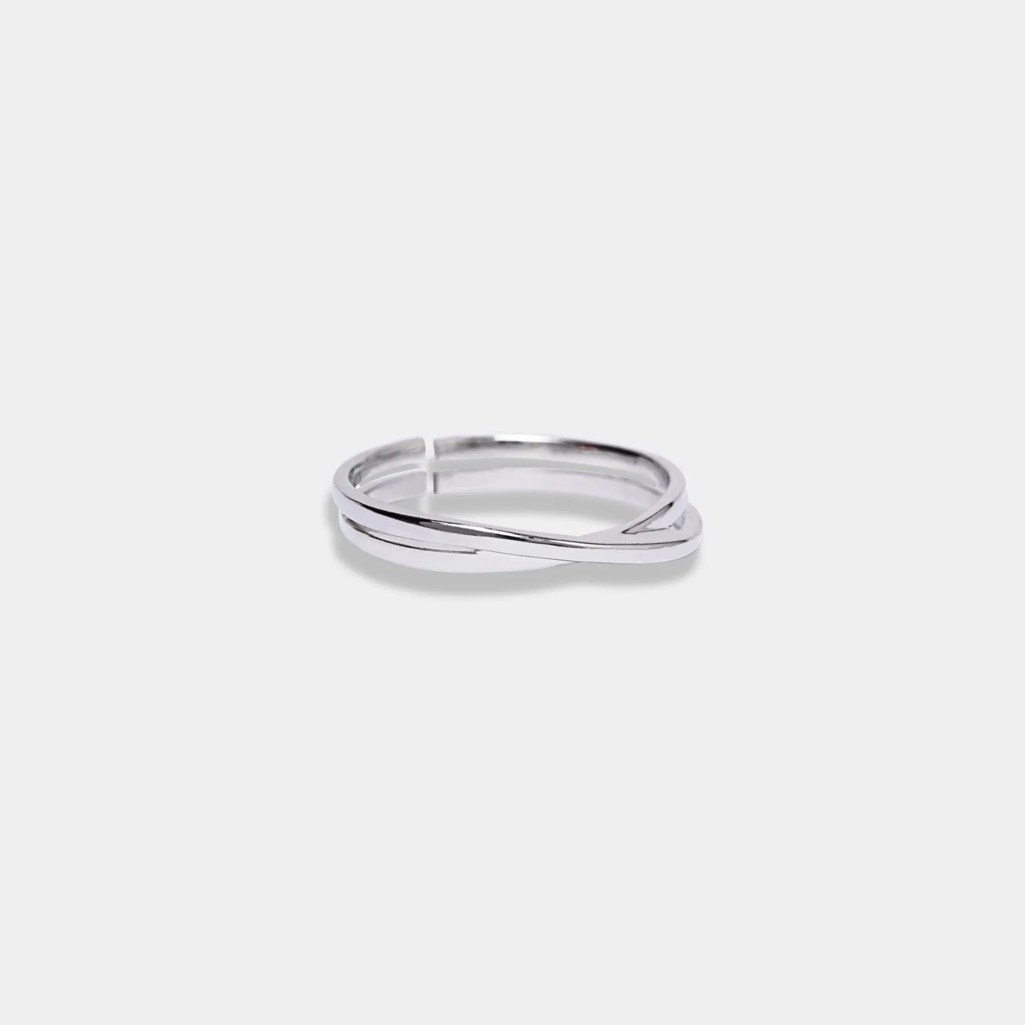 Twin band silver ring