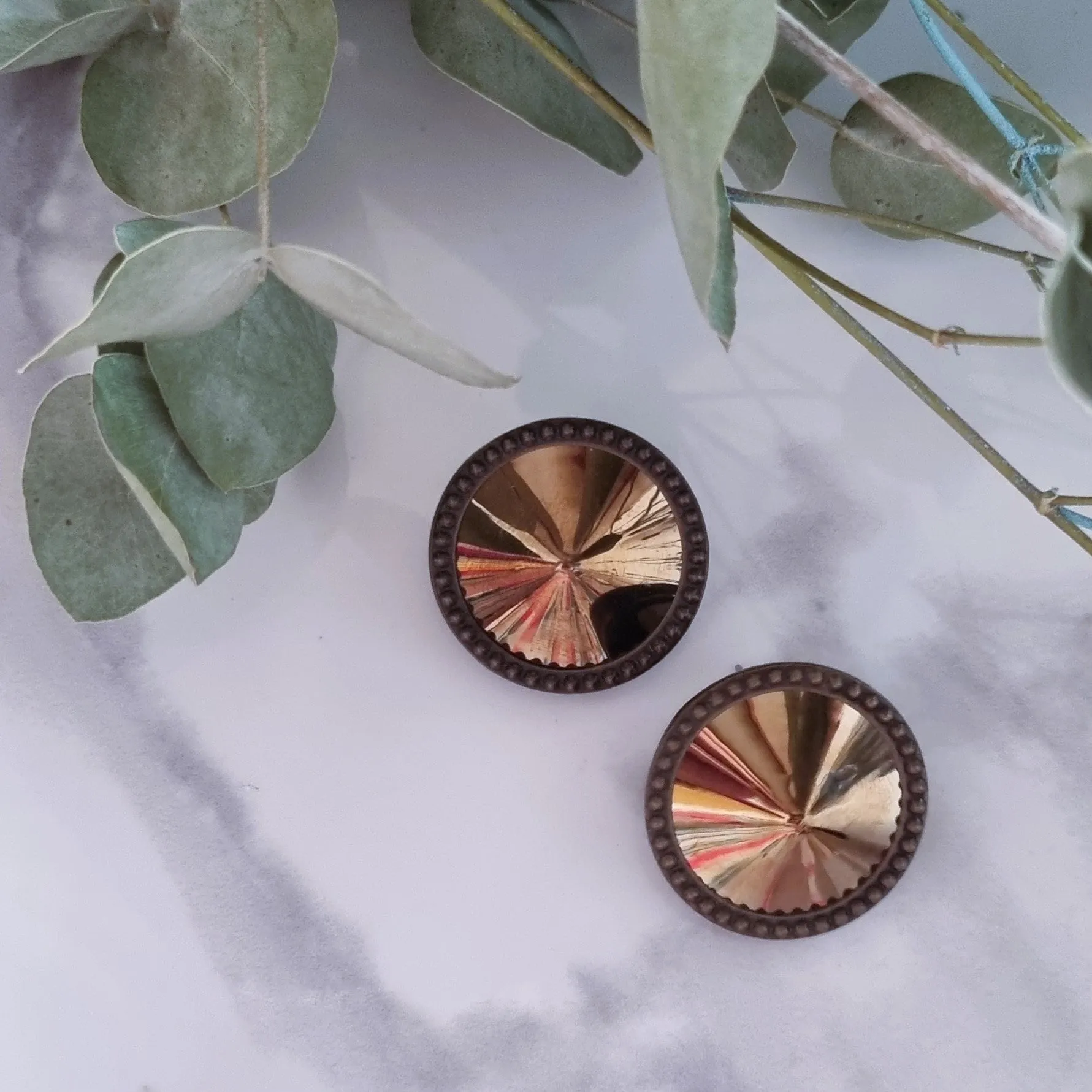 Vintage earrings - Bronze mirrors