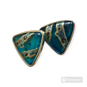 Vintage Earrings Triangle Splash