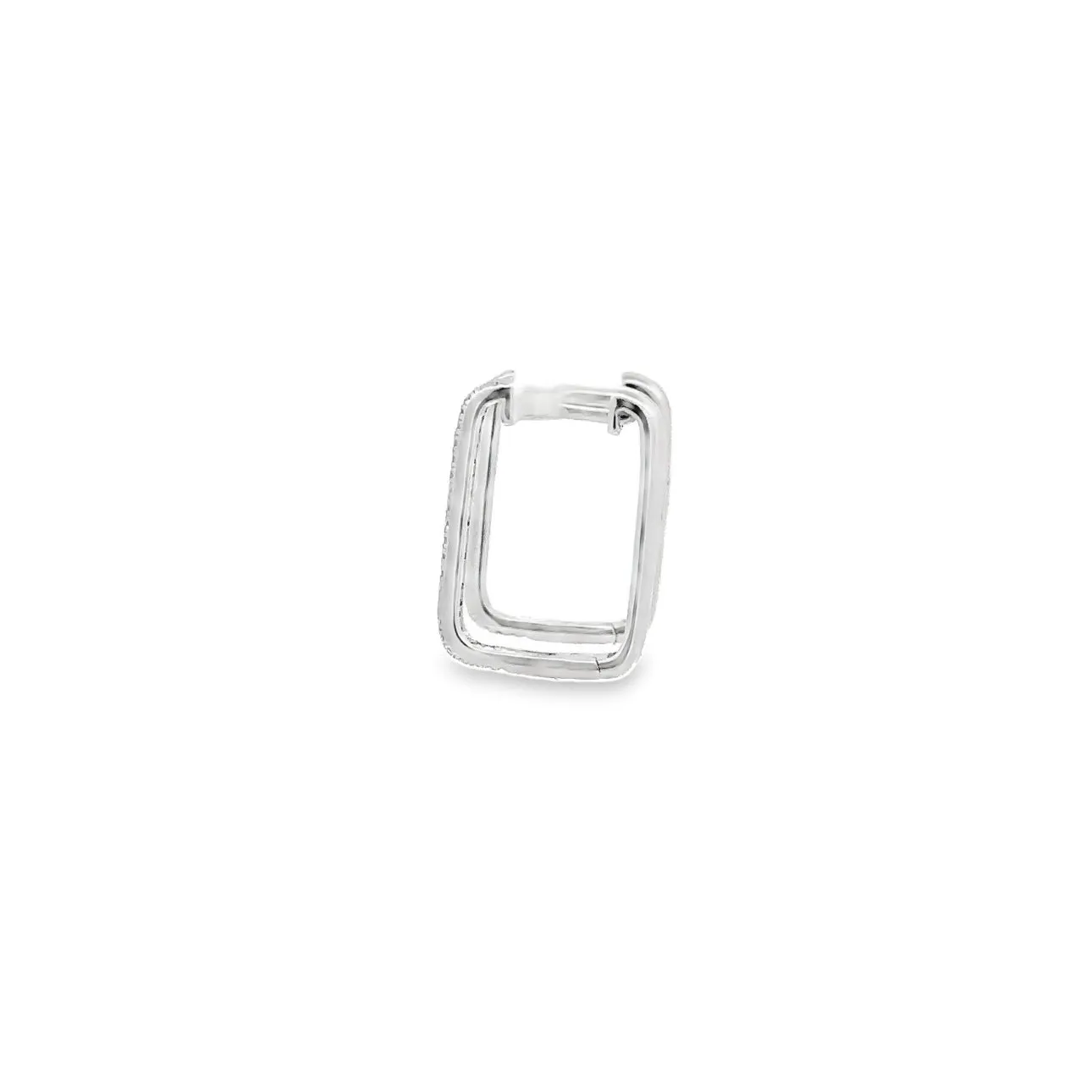 WD1051 14kt Rectangular Diamond Hoops