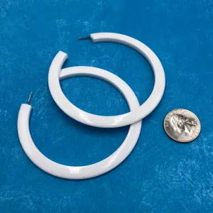 White Acrylic Bangle Hoop Earrings