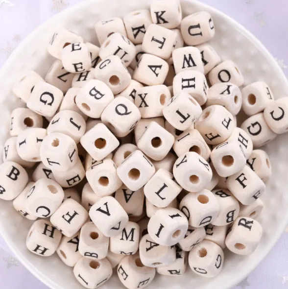 Wooden Alphabet Beads, Name Beads, Sophisticated Letter Beads for Jewelry Making, Adult Letter Beads for Bracelet, Alphabet Beads, Unique