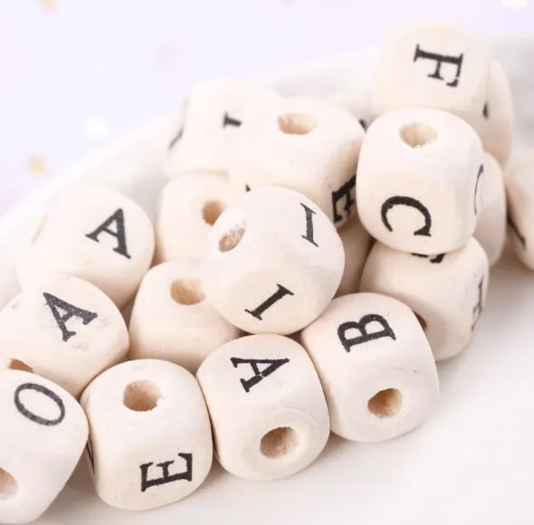 Wooden Alphabet Beads, Name Beads, Sophisticated Letter Beads for Jewelry Making, Adult Letter Beads for Bracelet, Alphabet Beads, Unique