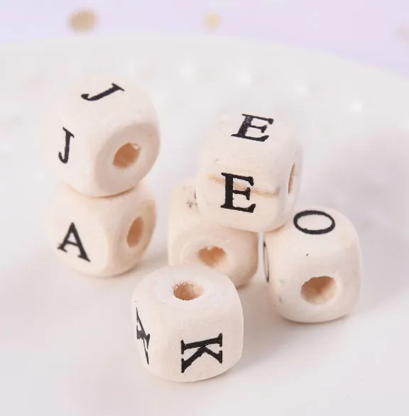 Wooden Alphabet Beads, Name Beads, Sophisticated Letter Beads for Jewelry Making, Adult Letter Beads for Bracelet, Alphabet Beads, Unique