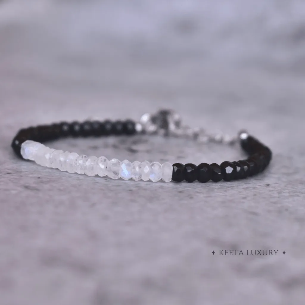 Yin & Yang - Moonstone & Black Onyx Bracelets