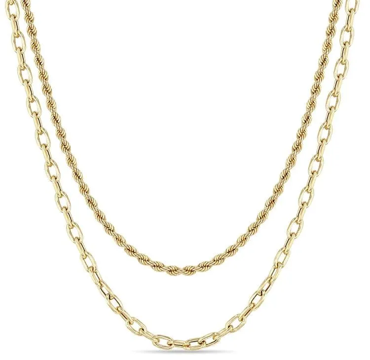 Zoe Chicco Double Layer Chain Necklace